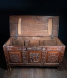 17th Century Carved Oak Coffer - Harrington Antiques