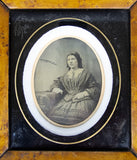 19th Century Ambrotype Of A Young Seated Lady In Original Frame. - Harrington Antiques
