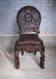 19th Century Burmese Anglo-Indian Carved Rosewood Chair. - Harrington Antiques