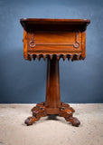 Early Victorian Gothic Revival Rosewood & Mahogany Side Table - Harrington Antiques