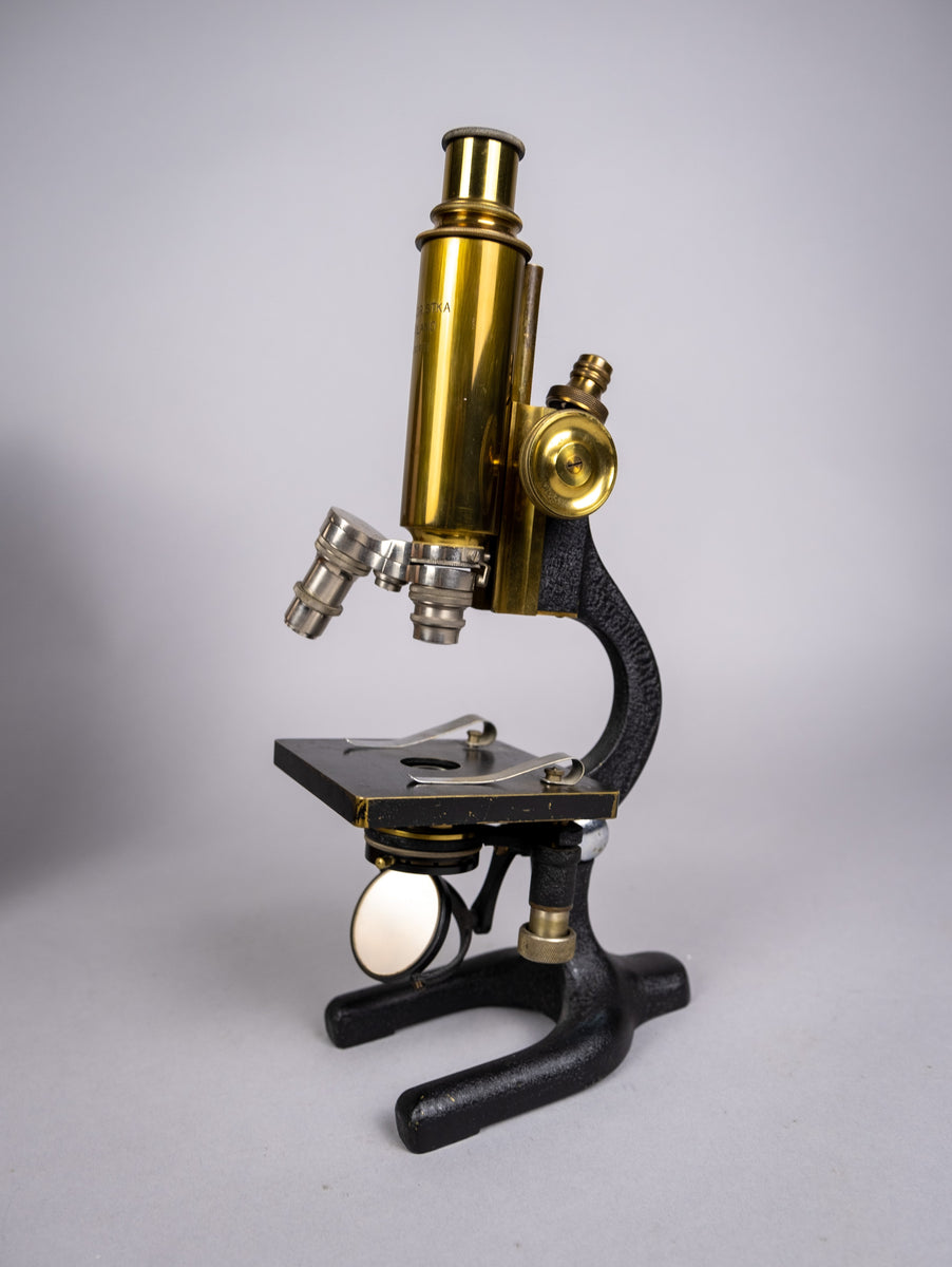 F. Koristka Milano Monocular Microscope (No. 30671) With Slides 