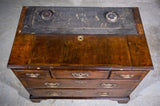 George II Walnut Featherbanded Secretaire Bookcase Desk c.1740-1760. - Harrington Antiques