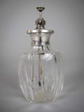 Large Sterling Silver and Cut Glass Scent / Perfume Bottle. London, 1943. - Harrington Antiques