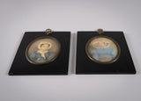 'Rachel' & 'Robt Boulton' by J. Bradley of Suffolk, 1828 - Pair of Georgian Portrait Miniatures. - Harrington Antiques