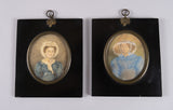 'Rachel' & 'Robt Boulton' by J. Bradley of Suffolk, 1828 - Pair of Georgian Portrait Miniatures. - Harrington Antiques