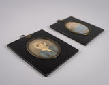 'Rachel' & 'Robt Boulton' by J. Bradley of Suffolk, 1828 - Pair of Georgian Portrait Miniatures. - Harrington Antiques