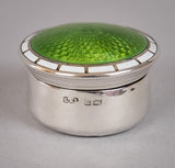 Rare Sterling Silver & Dual Enamel Pill Box by Levi & Salaman, c.1910. - Harrington Antiques