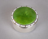 Rare Sterling Silver & Dual Enamel Pill Box by Levi & Salaman, c.1910. - Harrington Antiques