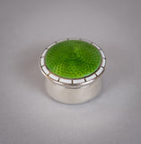 Rare Sterling Silver & Dual Enamel Pill Box by Levi & Salaman, c.1910. - Harrington Antiques