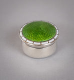 Rare Sterling Silver & Dual Enamel Pill Box by Levi & Salaman, c.1910. - Harrington Antiques