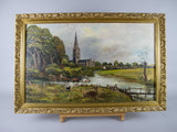 'Salisbury Cathedral - In The Style of John Constable' by G. Knight. Large Oil Painting. - Harrington Antiques