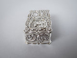 Sterling Silver 'Cherub' Pill Box by Richards & Knight, Birmingham 1985 - Harrington Antiques