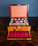 Victorian Burr Walnut Vanity / Dressing Box - Harrington Antiques