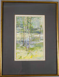 'Wallow Barrow Coppice' (Cumbria) Watercolour by Tiana Marie, 1984. Framed. - Harrington Antiques