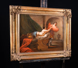 18th Century School, Joseph & Potiphar's Wife. Oil On Canvas. - Harrington Antiques