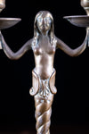 19th Century Bronze Mermaid Candle Holder - Harrington Antiques