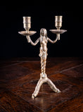 19th Century Bronze Mermaid Candle Holder - Harrington Antiques