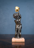 19th Century Bronze Putto Holding A Flower - Harrington Antiques