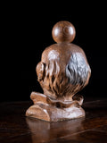 19th Century Carved Oak Balancing Ball Newel Post Finial - Harrington Antiques