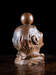 19th Century Carved Oak Balancing Ball Newel Post Finial - Harrington Antiques