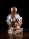 19th Century Carved Oak Balancing Ball Newel Post Finial - Harrington Antiques