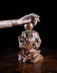 19th Century Carved Oak Balancing Ball Newel Post Finial - Harrington Antiques
