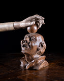 19th Century Carved Oak Balancing Ball Newel Post Finial - Harrington Antiques