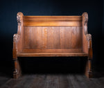 19th Century Golden Oak Foliate Church Pew / Settle - Harrington Antiques