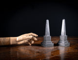19th Century Pair of Black Marble Obelisks - Harrington Antiques
