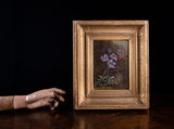 19th Century Still Life Of Butterfly & Flowers. Oil On Canvas. - Harrington Antiques