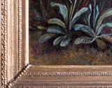 19th Century Still Life Of Butterfly & Flowers. Oil On Canvas.