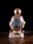 19th Century Carved Oak Balancing Ball Newel Post Finial