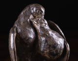 Frederique Cederlund-Ozanne (1880-1966) - Nickel Bronze Embracing Pigeons