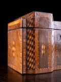 George III Mahogany & Parquetry Domed Tea Caddy