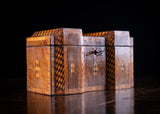 George III Mahogany & Parquetry Domed Tea Caddy