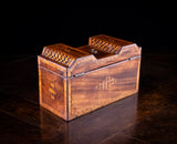 George III Mahogany & Parquetry Domed Tea Caddy