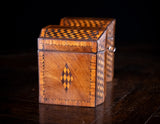George III Mahogany & Parquetry Domed Tea Caddy