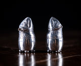 Novelty Silver Grotesque Pepper Pots by Frederick Brasted, London, 1880.