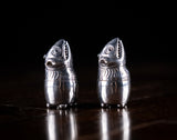 Novelty Silver Grotesque Pepper Pots by Frederick Brasted, London, 1880.