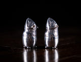Novelty Silver Grotesque Pepper Pots by Frederick Brasted, London, 1880.