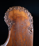 19th Century Golden Oak Foliate Church Pew / Settle