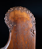 19th Century Golden Oak Foliate Church Pew / Settle