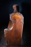 19th Century Golden Oak Foliate Church Pew / Settle