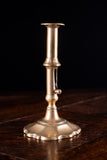 Pair of George II Scalloped Brass Candlesticks, c.1740
