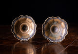 Pair of George II Scalloped Brass Candlesticks, c.1740