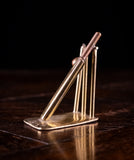 Brass & Copper Stumped Wicket Cricket Desk Weight, c.1930