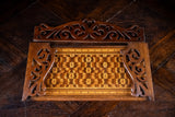 Rosewood & Tunbridgeware Folding Book Stand, c.1860