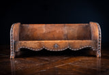 Studded Tan Leather Book Trough, c. 1880