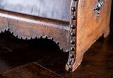 Studded Tan Leather Book Trough, c. 1880