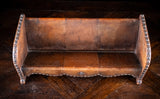 Studded Tan Leather Book Trough, c. 1880